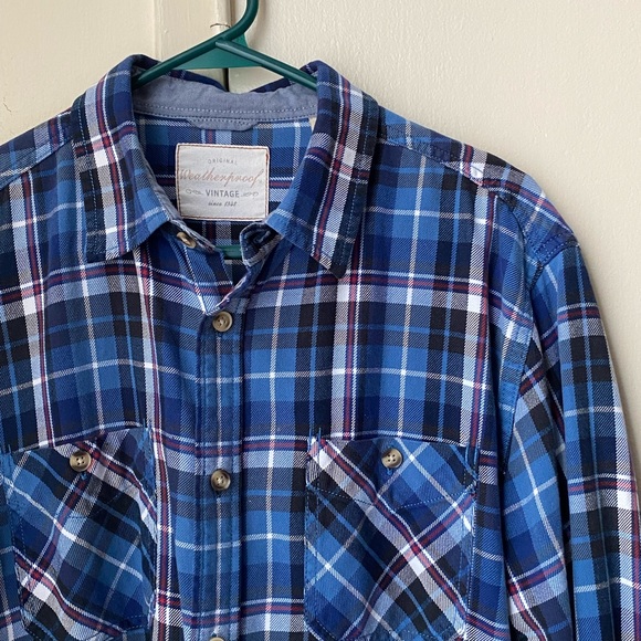 Weatherproof Vintage Men’s Blue Plaid Flannel - Picture 2 of 5